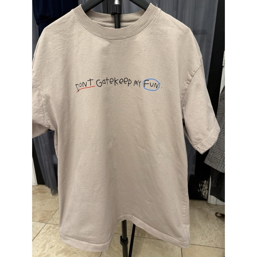 BLSSD Heavyweight "DONT gatekeep MY FUN" Boxy Streetwear T-Shirt - Size Large
